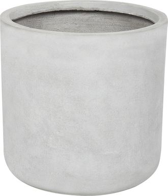 Beliani Maceta De Mezcla De Arcilla Gris Claro 34 Cm Fibra Resistente Intemperie Messene