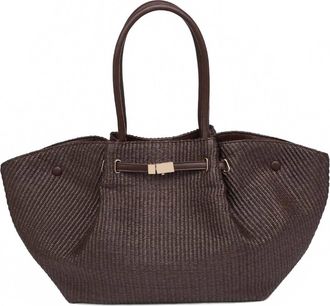 Urban Expression Womens Kaia Straw Tote Bag In Chocolate