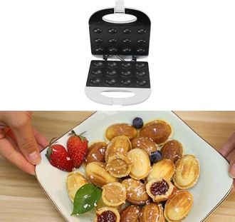 Infinite Gofrera El&eacute;ctrica De Doble Cara, 750 W, Juego De 12 Piezas, Revestimiento Antiadherente, Control De Temperatura, Acero Inoxidable Abs
