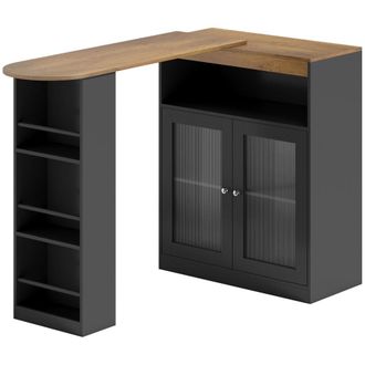 HOMCOM Mesa de bar 150x80x105.5 cm negro