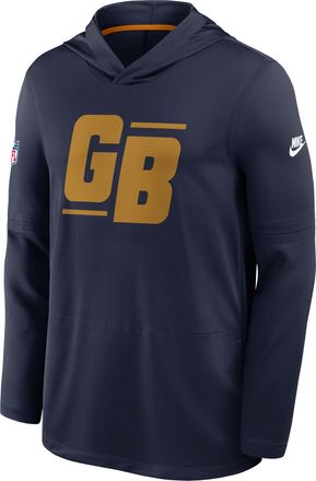 Nike Green Bay Packers Alt Nike Mens Dri-FIT NFL Long-Sleeve Hooded Top in Blue | 03B90JF5Q7T-HHY