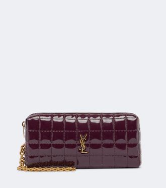 Saint Laurent Cassandre matelass&eacute; faux leather pouch