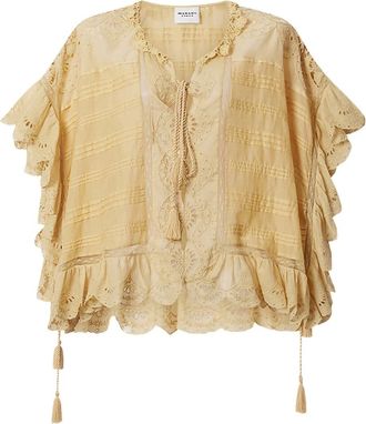 Isabel Marant Payton top met ruches - Geel