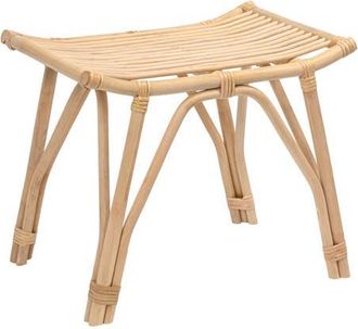 Jonathan Y Designs Gabriel Modern Bohemian Handcrafted Rattan/Teak Wood Curved Seat Accent Stool in Natural at Nordstrom
