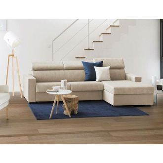 Dmora Dmora - Sof&aacute; Fijo Dcisc, Sof&aacute; De Esquina, 100% Made In Italy, Sof&aacute; De Sal&oacute;n Con Chaise Longue, En Tela Acolchada - Pen&iacute;nsula Contenedor Izquierda, Con
