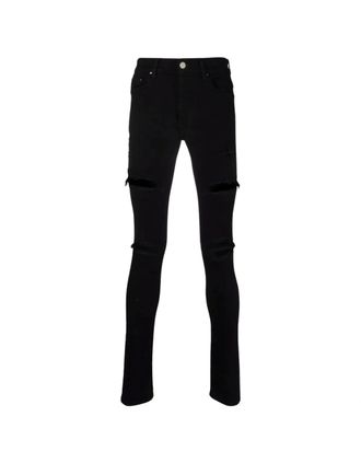 Amiri Mens Amiri Slim Fit Thrasher Plus Black Denim Jeans - Size: 32/32