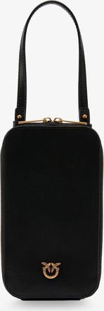 Pinko Leather smartphone case with metal Love Birds logo - PINKO - gender_Woman