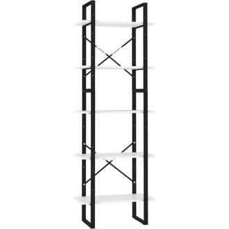 vidaXL 5-Tier Book Cabinet White 60x30x175 cm Engineered Wood Vidaxl