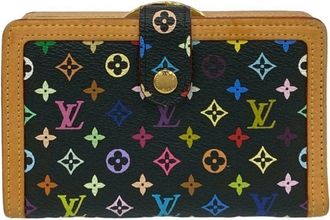 Louis Vuitton Black Brown Multi-Color Leather Pvc Wallet (Bi-Fold) (Pre-Owned)