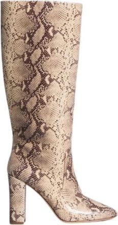 Twinset Slangenprint hoge hak laarzen - Dames - Laarzen met Hak - Bruin - 40 EU - Leer - Schoenen