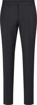 HUGO BOSS Stretch wollen mix pantalon met plooien - Heren - Nette broeken - Zwart - 2XL - Wol - Broeken