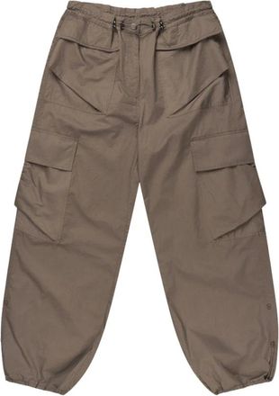 Munthe Unform Elastische Broek - Dames - Wijde Broeken - Bruin - L - Katoen - Broeken