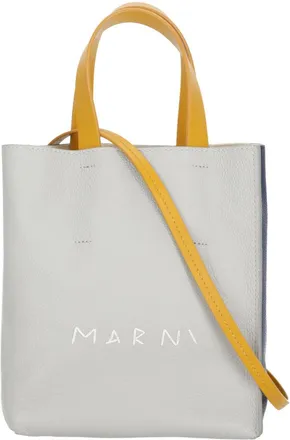 Marni Two-Tone Soft Shopping Bag with Adjustable Shoulder Strap