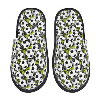 Generic Camping Slippers Soccer And Football Medium Sleepers Non Slip Slipper Warm Fuzzy Slippers For Casual Winter Women & Men M