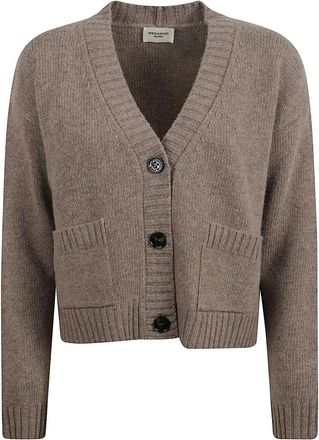 Max Mara V-hals Cardigan van Wolgaren - Dames - Truien - Bruin - Maat: L Wol