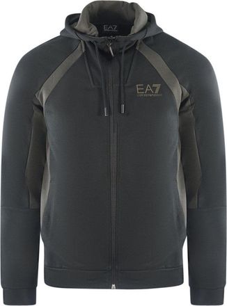Emporio Armani Box Logo Black Zip-Up Hoodie