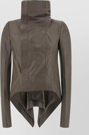 Rick Owens naska biker jacket asymmetric hem high collar