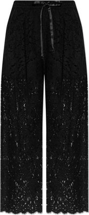 Dolce & Gabbana Lace Broeken - Dames - Wijde Broeken - Zwart - S - Satijn - Broeken