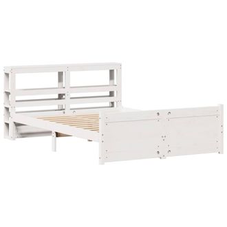 Berkfield Home Beautiful Bed Frame with Headboard without Mattress White 120x200 cm | Size: Small Double