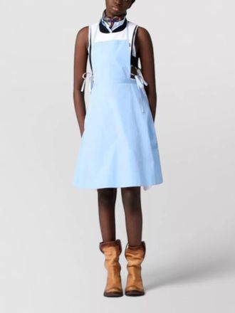 Miu Miu dress square neckline sleeveless a line tie