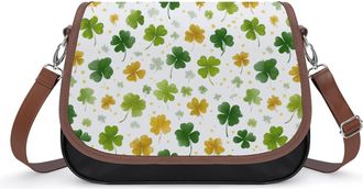 Generic Stpatricks Day Ireland Clovers Crossbody Bags for Women Shoulder Messenger Bag Purse Handbags