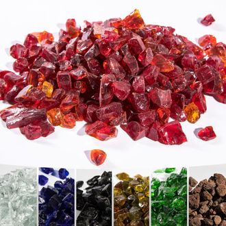 Teamson Home 4 Kg Rocas De Lava Para Braseros De Gas, Cristal De Fuego Templado, Seguro Para Estufas De Gas De Jard&iacute;n Exterior, Transparente - Teamson Home
