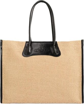 Vivienne Westwood Troy Woven Tote Bag - unisex - Shoppers - Beige - ONE Size - Katoen - Tassen