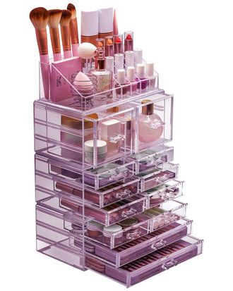 Sorbus Purple Makeup And Jewelry Storage Case Display Set