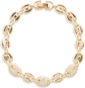 Nordstrom Mariner Chain Bracelet in Clear- Gold at Nordstrom