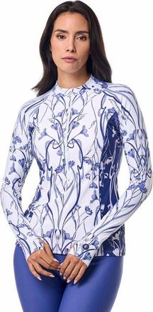 Coolibar Womens Zip Rash Guard - UPF 50+ Sun Protection - Escalante in Future Dusk Colorblock at Nordstrom, Size Xx-Large