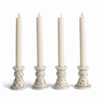 Napa Home & Garden Province Mini Taper Holders, Set of 4 - Brown & White at Nordstrom