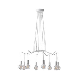 Netlighting Habitat 8 Light Hanging Wire Pendant White E27