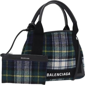 Balenciaga Pre-owned Wool Tote Bag - Dames - Vintage Shopper - Groen - ONE Size - Wol - Vintage
