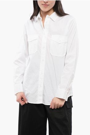 Woolrich Cotton Safari Blouse With French Collar size M