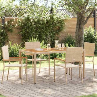 vidaXL Sillas Apilables De Jard&iacute;n 4 Pcs Crema, Marr&oacute;n Vidaxl