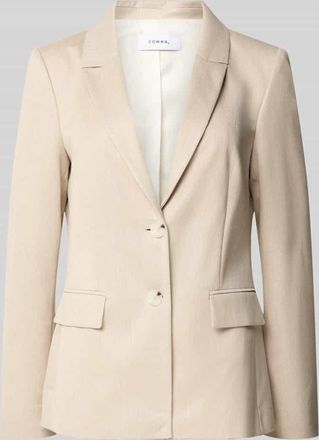 Comma Slim Fit Blazer aus Viskose-Mix mit Pattentaschen in Sand, Gr&ouml;&szlig;e 34