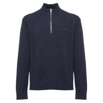 Tommy Hilfiger Jersey con cremallera corta y corte entallado - Sweatshirts & Hoodies - Hombre - Azul - XL