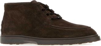 Tod's Mens Brown Suede Lace-Up Shoes Testamoro Scarpe Stringate
