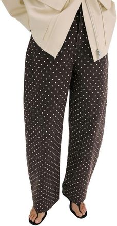 Mango Dot Balloon Jeans in Chocolate at Nordstrom, Size 10