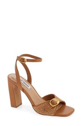 Steve Madden Lilliana Ankle Strap Sandal in Tan Raffia at Nordstrom Rack, Size 7.5