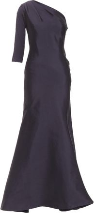 Oscar De La Renta Oscar De La Renta Navy Silk Corset Mermaid Gown