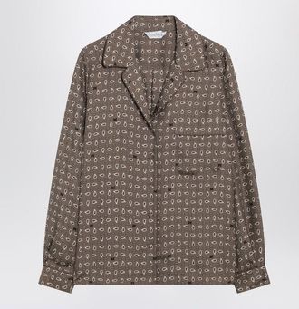 Max Mara Printed Shirt In Mud Colour