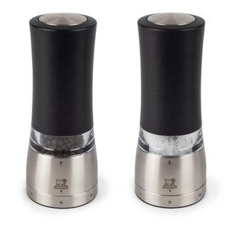 Peugeot Daman Zirlon Electric Salt and Pepper Mill 2 Piece Set, Iridescent Black, 7-Inch