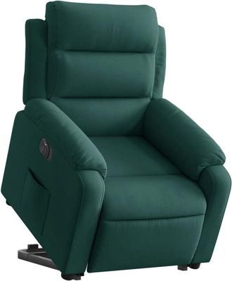 vidaXL Vidaxl - Sill&oacute;n El&eacute;ctrico Reclinable Elevable De Terciopelo Verde Oscuro
