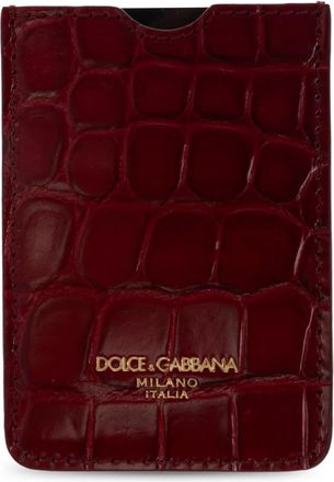 Dolce & Gabbana Tarjetero de Piel con Logo - Accessories - Mujer - Rojo - ONE SIZE