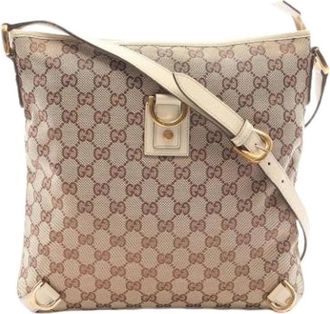 Gucci Pre-owned Vintage Schoudertas - Dames - Vintage Schoudertas - Beige - ONE Size - Leer - Vintage