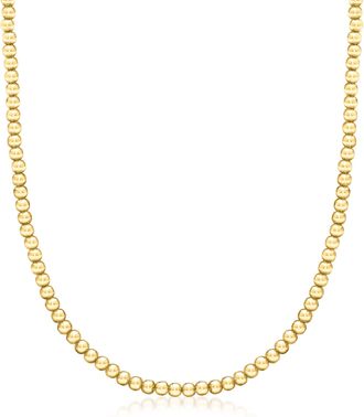Ross-Simons Italian 4mm 18kt Gold Over Sterling Bead-Chain Necklace