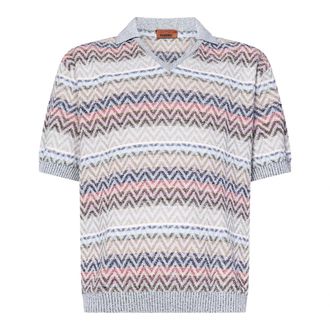 Missoni Polo Shirts, male, Multicolor, Size: L Beige Striped Polo Shirt Casual Style