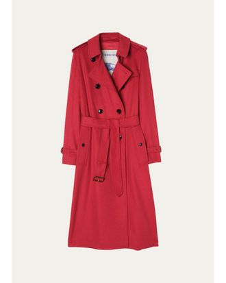 Burberry Kensington Belted Cashmere-Wool Double-Breasted Trench Coat