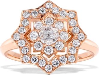 David Morris 18kt rose gold Astra diamond ring - women - 18kt Rose Gold/Diamond - 51 - Pink